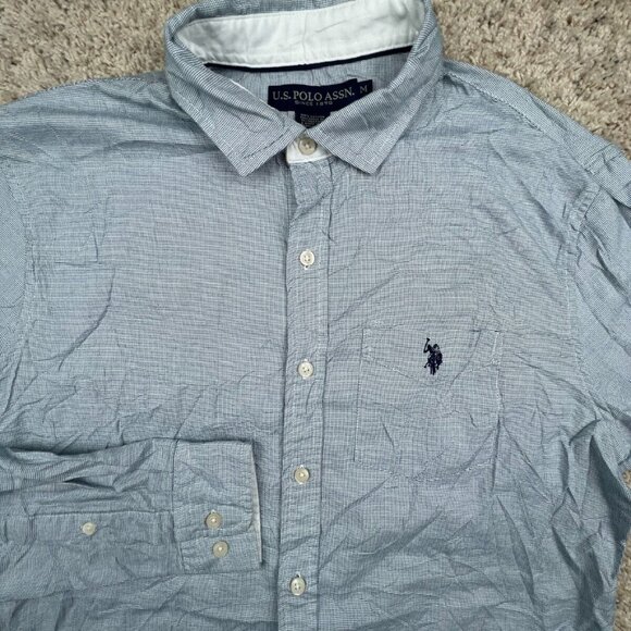 U.S. Polo Assn Men's Green Check Long Sleeve Button Up Shirt Size Medium - Picture 1 of 8